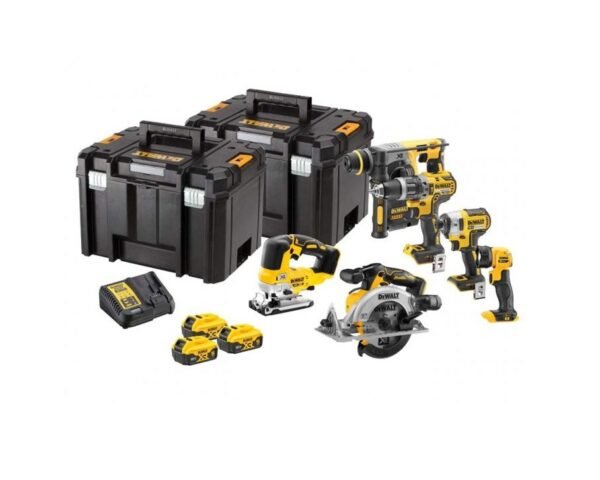18V Сет од 6 алати, 3x5Ah батерии, полнач и 2 куфери TSTAK